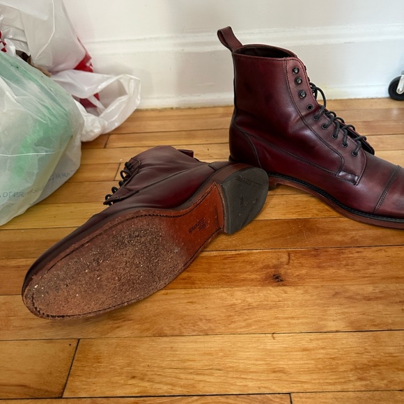 mens burgundy dress boots Burgundy Gothic Military Dress | Alternative Fit & Flare Dress main image 1